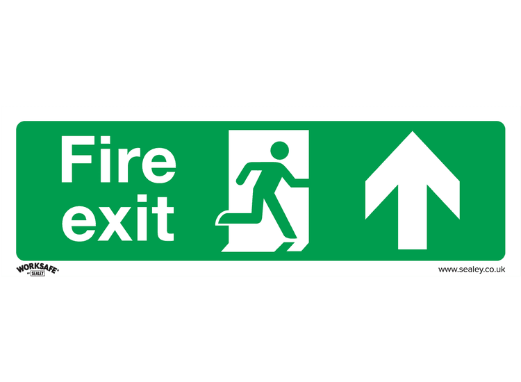 Sealey SS28V1 Safe Conditions Safety Sign - Fire Exit (Up) - Self-Adhesive Vinyl