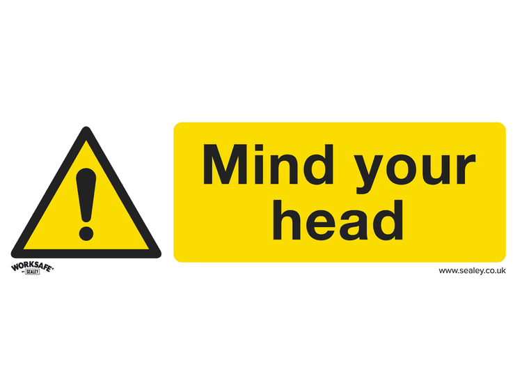 Sealey SS39V1 Warning Safety Sign - Mind Your Head - Self-Adhesive Vinyl