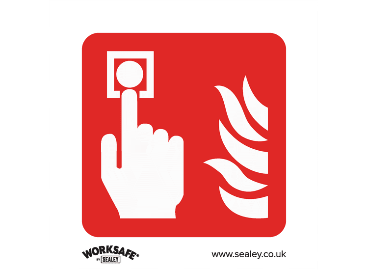Sealey SS31V10 Safe Conditions Safety Sign - Fire Alarm Symbol - Self-Adhesive Vinyl - Pack of 10