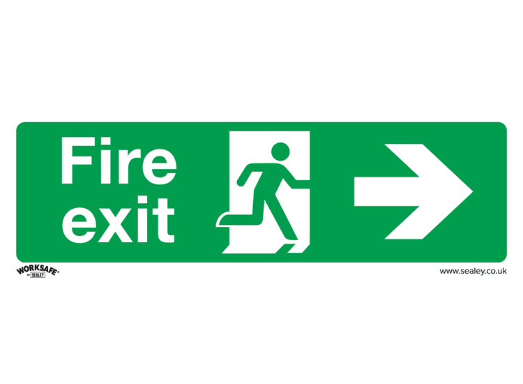 Sealey SS24V1 Safe Conditions Safety Sign - Fire Exit (Right) - Self-Adhesive Vinyl