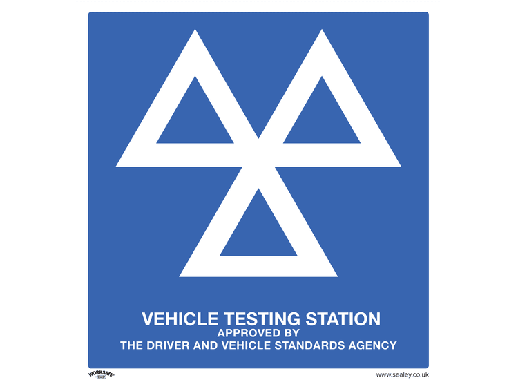 Sealey SS51A1 Warning Safety Sign - MOT Testing Station - Aluminium Composite