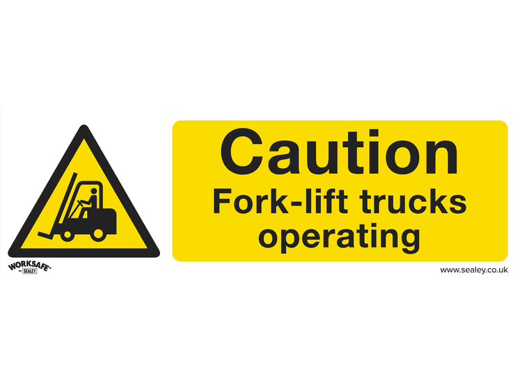 Sealey SS44P1 Warning Safety Sign - Caution Fork-Lift Trucks - Rigid Plastic