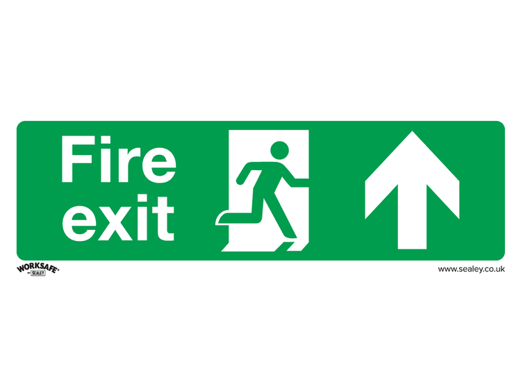 Sealey SS28P1 Safe Conditions Safety Sign - Fire Exit (Up) - Rigid Plastic