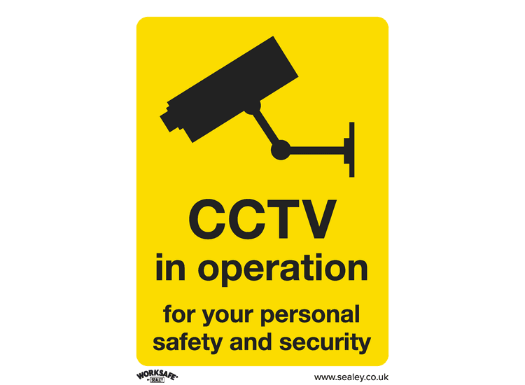 Sealey SS40V1 Warning Safety Sign - CCTV - Self-Adhesive Vinyl