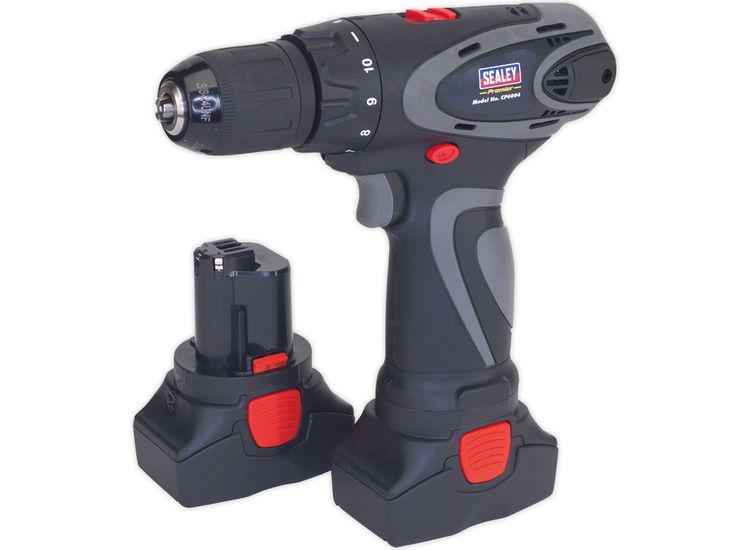 Sealey CP6004 Cordless Drill/Driver 10mm 14.4V 2Ah Lithium-ion 10mm 2-Speed Motor - 2 Batteries 40min Charger