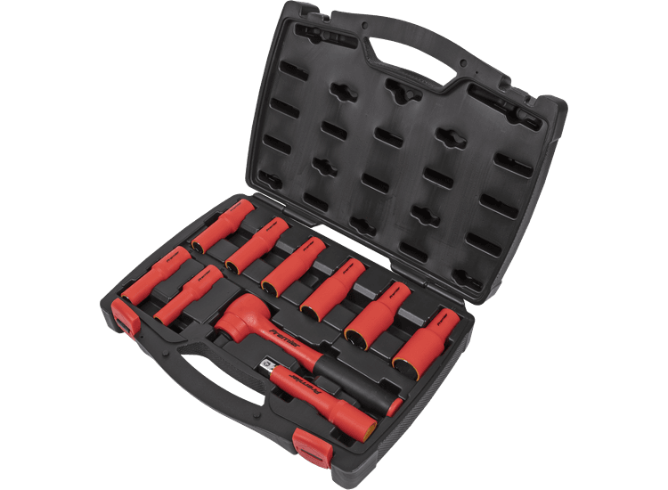 Sealey AK7943 Insulated Socket Set 10pc 1/2"Sq Drive 6pt WallDrive® VDE Approved