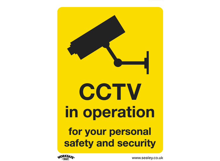 Sealey SS40P1 Warning Safety Sign - CCTV - Rigid Plastic