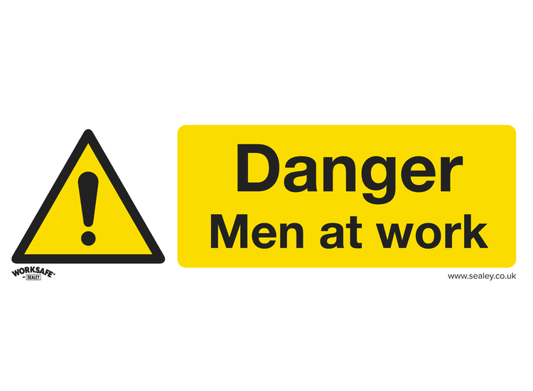Sealey SS46P1 Warning Safety Sign - Danger Men At Work - Rigid Plastic