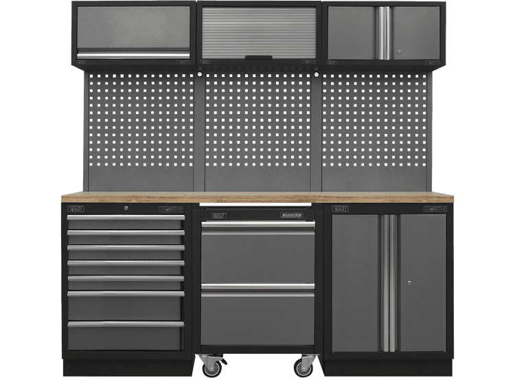 Sealey APMSSTACK12W Superline Pro 2.04m Storage System - Pressed Wood Worktop