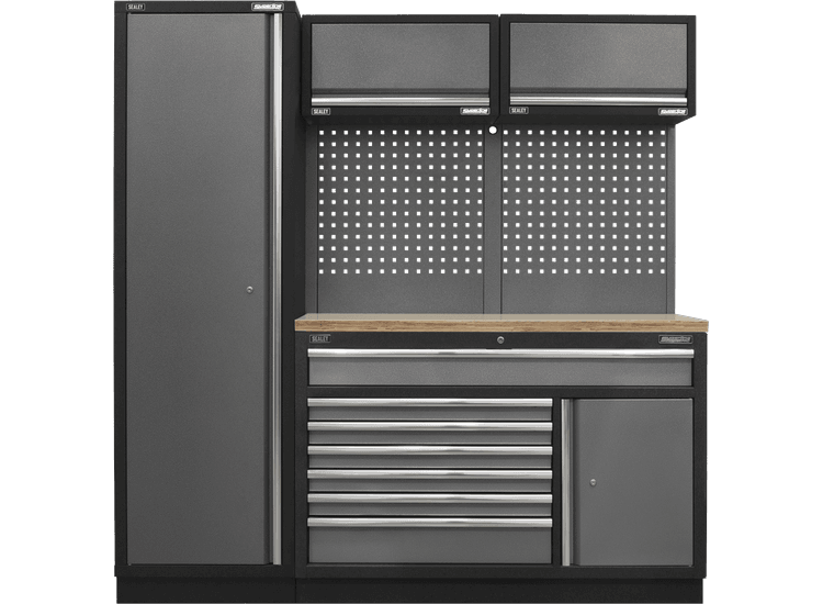 Sealey APMSSTACK09W Superline Pro 1.96m Storage System - Pressed Wood Worktop