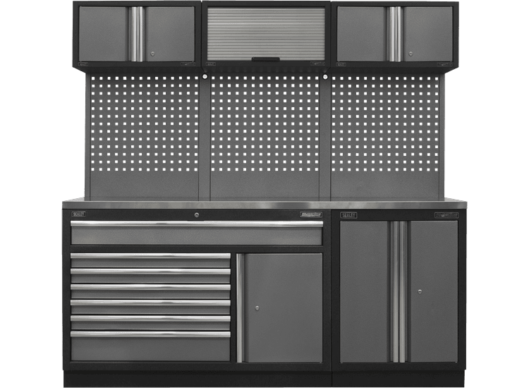 Sealey APMSSTACK11SS Superline Pro 2.04m Storage System - Stainless Steel Worktop