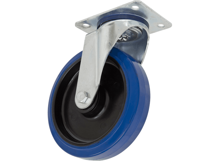Sealey SCW3160SPEM Heavy-Duty Blue Elastic Rubber Swivel Castor Wheel Ø160mm - Trade