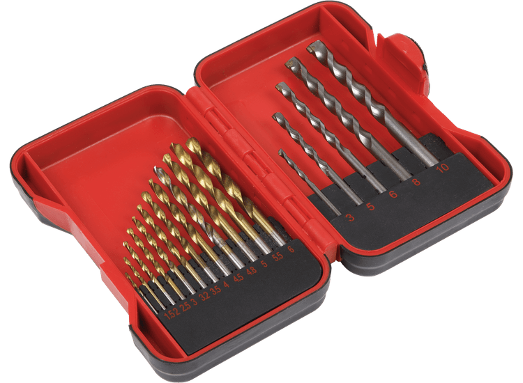 Sealey AK3717TCM HSS/Masonry Drill Bit Set 17pc