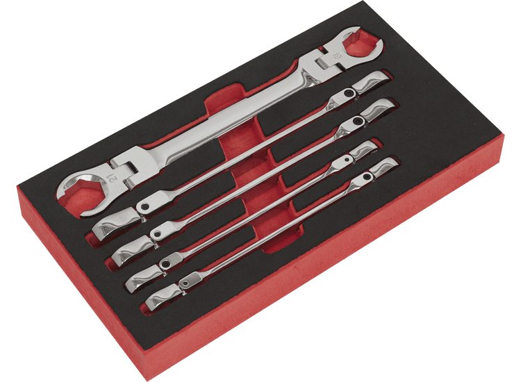 Sealey AK2652 Flexi-Head Flare Nut Spanner Set 5pc
