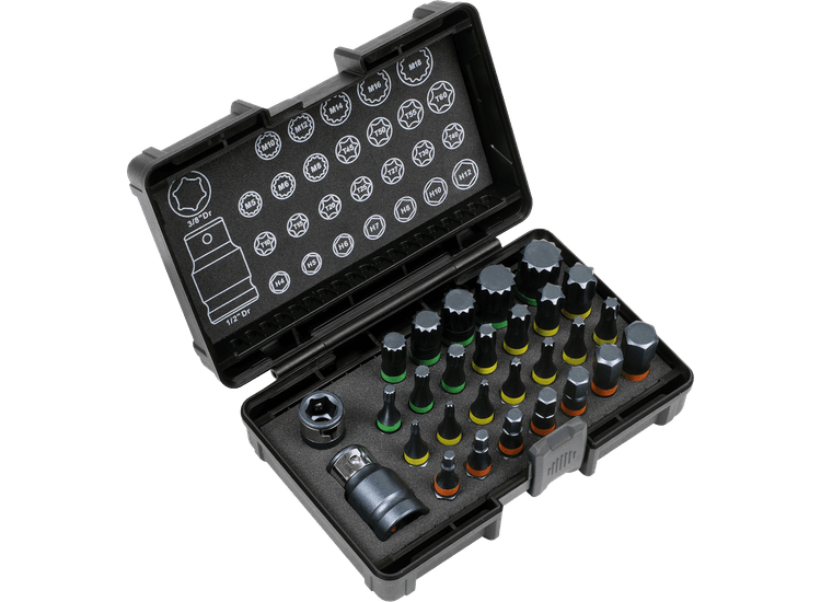 Sealey AK21902 TRX-Star*/Hex/Spline Bit Set Impact 28pc 3/8" &amp; 1/2"Sq Drive