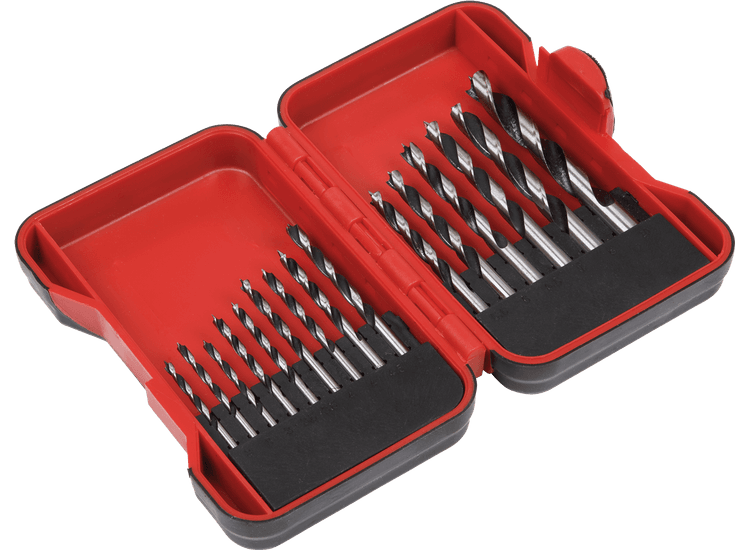 Sealey AK3715W Brad Point Wood Drill Bit Set 15pc