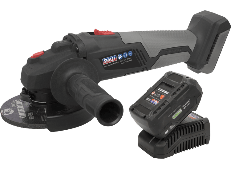 Sealey CP20VAGXKIT1 Brushless Angle Grinder Kit Ø115mm 20V 4Ah