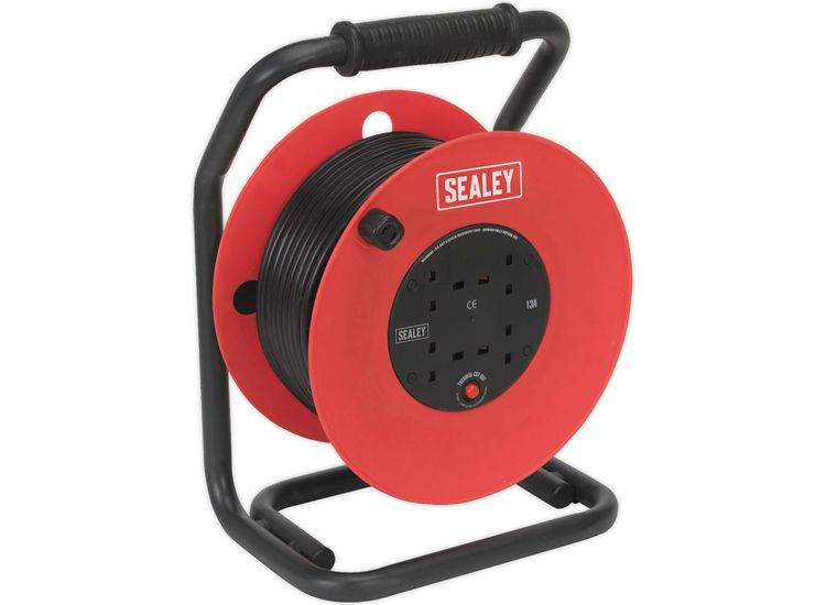 Sealey CR50/1.5 Cable Reel 50m 4 x 230V 1.5mm² Heavy-Duty Thermal Trip
