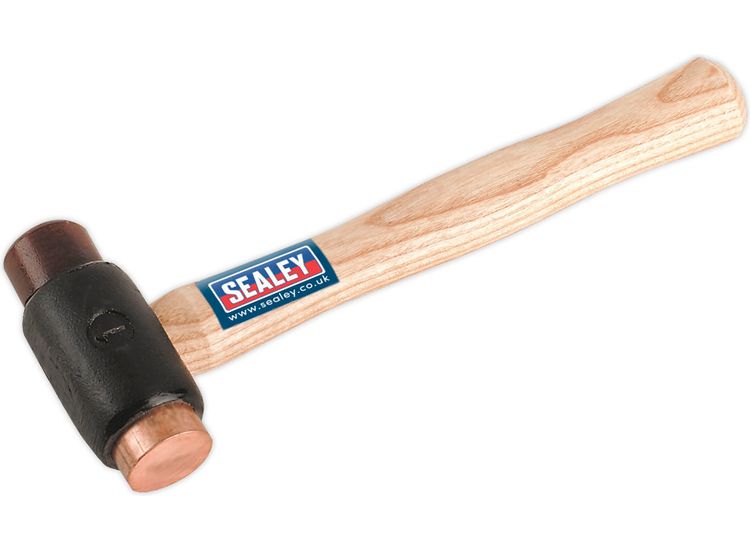 Sealey CRF15 Copper/Rawhide Faced Hammer 1.5lb Hickory Shaft