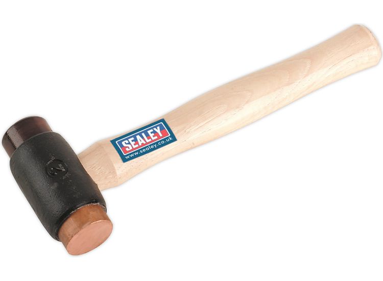 Sealey CRF25 Copper/Rawhide Faced Hammer 2.25lb Hickory Shaft