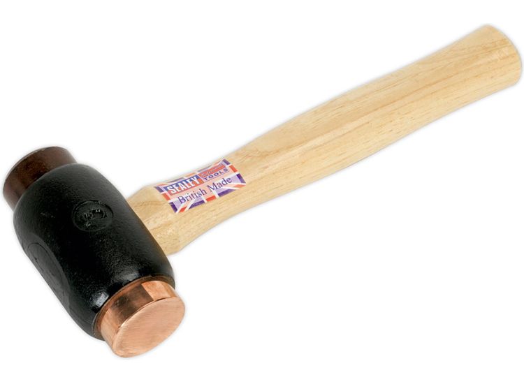Sealey CRF35 Copper/Rawhide Faced Hammer 3.5lb Hickory Shaft