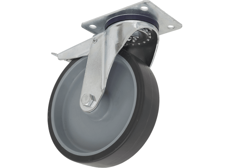 Sealey SCW250SPLEM Medium-Duty Thermoplastic Swivel Castor Wheel with Total Lock Ø50mm - Trade