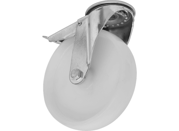 Sealey SCW4125SBLEM Heavy-Duty Nylon Castor Wheel Bolt Hole with Total Lock Ø125mm - Trade