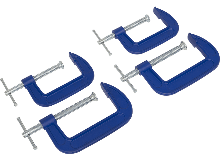 Sealey AK6003SET G-Clamp Set 4pc - 75mm &amp; 100mm