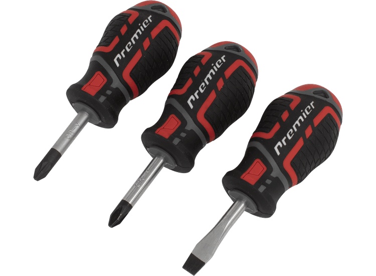 Sealey AK4328 Screwdriver Set 3pc GripMAX® Stubby