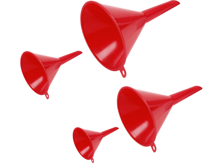 Sealey F92 Small Funnel Set 4pc Economy Fixed Spout