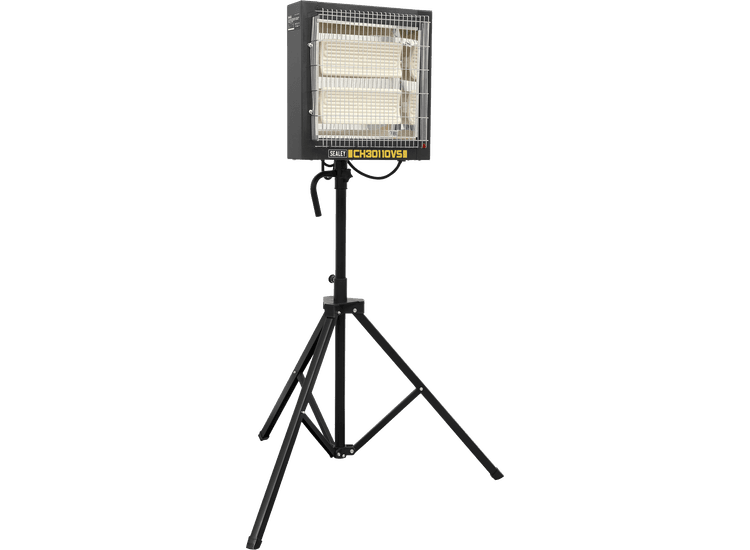 Sealey CH30110VS Ceramic Heater with Telescopic Tripod Stand 1.2/2.4kW - 110V