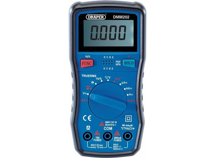 Draper 41820 Auto-Ranging Digital Multimeter, 1 x Test Leads, 1 x Case
