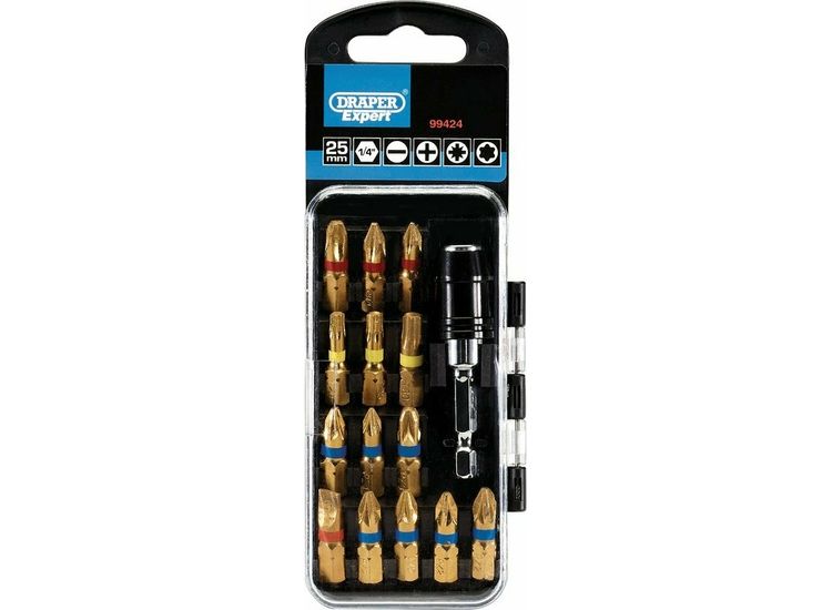 Draper 99424 Diamond Sintered Tipped Screwdriver Bit Set (15 Piece)