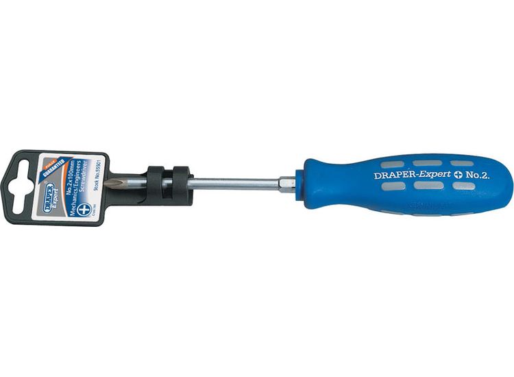 Draper 55501 Draper Expert Cross Slot Mechanic's Screwdriver, No.2 x 100mm