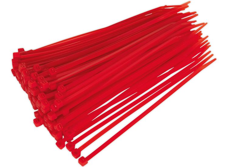 Sealey CT20048P100R Cable Tie 200 x 4.8mm Red Pack of 100