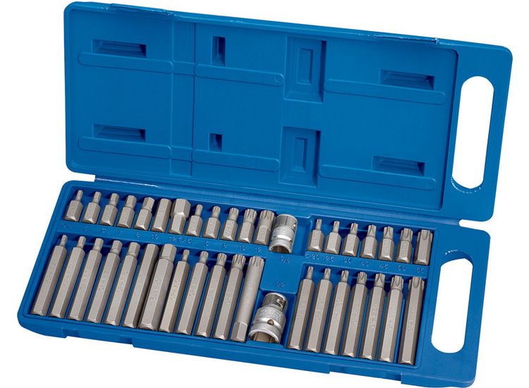Draper 33323 Draper TX-STAR&amp;#174; Hex. &amp; Spline Mechanic's Bit Set, 3/8, 1/2" Sq. Dr. (40 Piece)