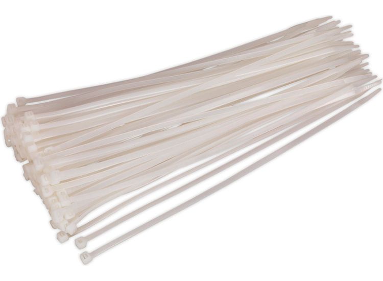 Sealey CT30048P100W Cable Tie 300 x 4.8mm White Pack of 100