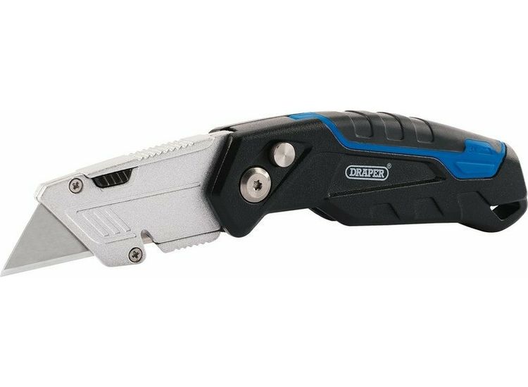 Draper 70361 Folding Trimming Knife with Belt Clip &amp; Storage Compartment