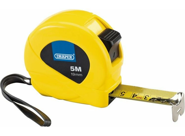 Draper 82437 Measuring Tapes, 5m/16ft x 19mm, 3 Colours (Dispenser of 12)