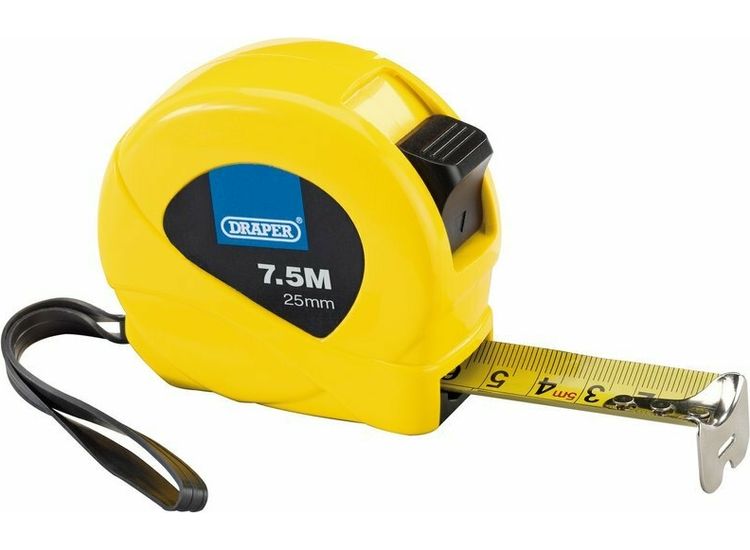 Draper 82440 Measuring Tapes, 7.5m/25ft x 25mm, 3 Colours (Dispenser of 12)