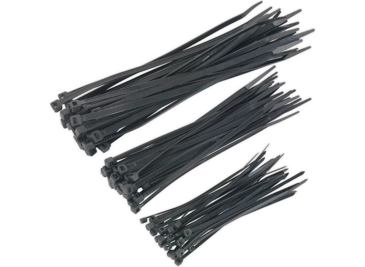 Sealey CT75B Cable Tie Assortment Black Pack of 75