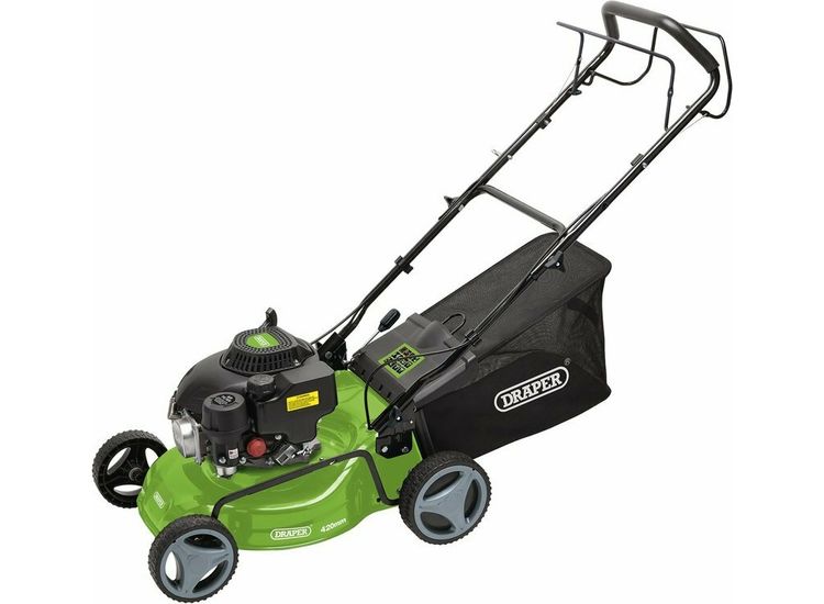 Draper 08671 Steel Deck Petrol Lawn Mower, 420mm, 132cc/3.3HP