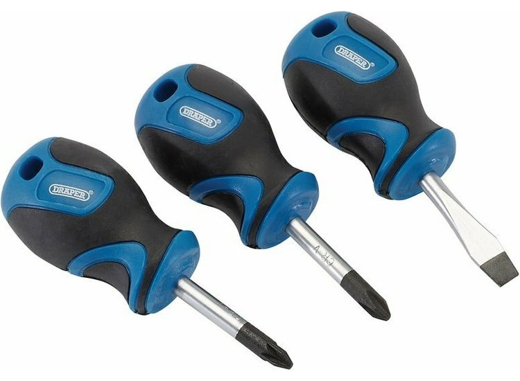 Draper 32604 Stubby Soft Grip Screwdriver Set (3 Piece)