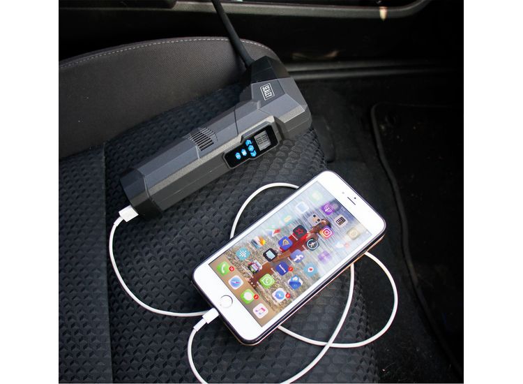 Sealey CTI120 Compact Rechargeable Tyre Inflator &amp; Powerbank with Work Light