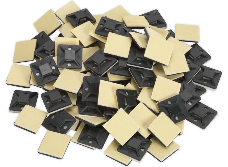Sealey CTM2020B Self-Adhesive Cable Tie Mount 20 x 20mm Black Pack of 100