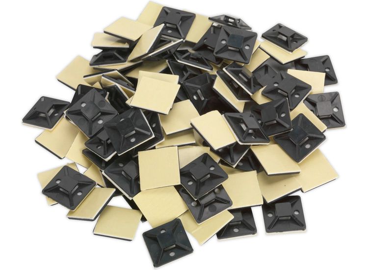 Sealey CTM3030B Self-Adhesive Cable Tie Mount 30 x 30mm Black Pack of 100