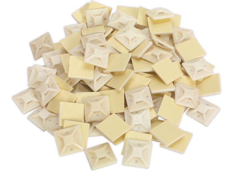 Sealey CTM3030W Self-Adhesive Cable Tie Mount 30 x 30mm White Pack of 100
