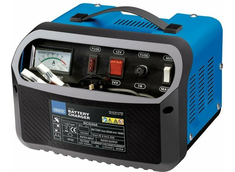 Draper 53000 12/24V 20-25A Battery Charger