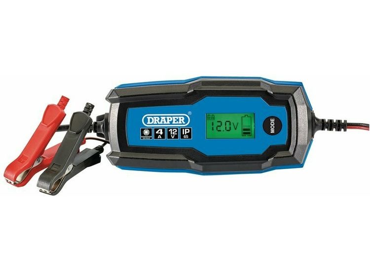 Draper 53489 12V Smart Charger and Battery Maintainer, 4A