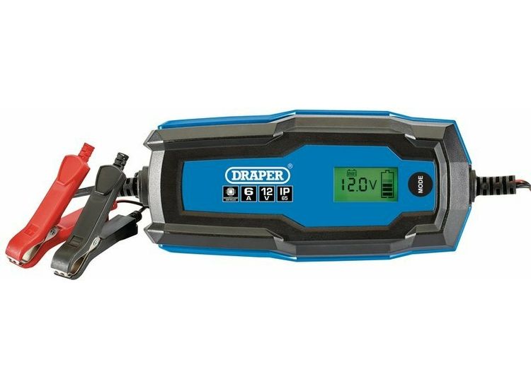 Draper 53490 6/12V Smart Charger and Battery Maintainer, 6A
